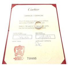 a certificate with a diamond ring on it's center and the words, certified by cerificate