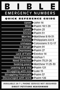 the bible emergency numbers page on an iphone