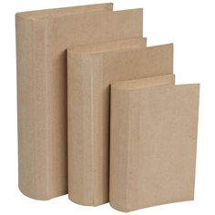 four pieces of brown paper stacked on top of each other