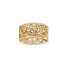 a gold ring with an intricate design