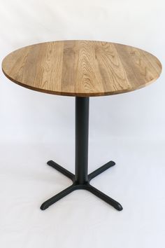 Modern Round Hackberry Pub Table with Black Steel Legs   |   Bar or Standard Height Round Restaurant Table, High Top Bar Table, Bar Height Table, Ooey Gooey, Restaurant Tables, Cafe Tables, Sustainable Furniture, Pub Table, Break Room