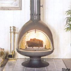 Malm Fire Drum 3 32 Almond Freestanding Wood Burning Fireplace With Screen Fireplace Wood Burning, Woodburning Fireplace, Mid Century Modern Fireplace, Malm Fireplace, Fireplace Styles, Standing Fireplace, Refractory Brick, Fireplace Heat, Fireplace Wood