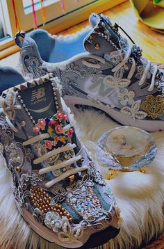 Experience elegance like never before with our custom ✨ The Matrimony Couture New Balance 530 sneakers by B.eaded E.verything by "The Croc Doc" 💕🐊. Even before the addition of our signature bling, the intricate lace foundation transforms these sneakers into a masterpiece of bridal elegance. Imagine walking down the aisle in footwear that's not only comfortable but also exudes sophistication and class. Why Our Lace-Embellished New Balance 530 Stands Out: Exquisite Detailing: Each pair is meticulously crafted with delicate lace, offering a timeless and luxurious look that complements any bridal ensemble. Sophisticated Elegance: The lace foundation alone creates an air of grace and poise, making these sneakers the epitome of bridal chic. Comfort Meets Style: Combining New Balance's renowned Custom New Balance, Customised Shoes Sneakers Design, Girly Shoes Sneakers, Customizing Shoes, Nb 530, Decorate Shoes, Custom Sneakers Diy, Diy Sneakers, Luxury Shoes Women