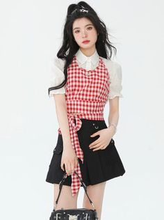 ❤︎French sweet check + puff sleeve shirt❤︎
Please allow 2-3 weeks for product to be shipped. Ribbon Quilt, Puff Sleeve Shirt, Black Pleated Skirt, Pearl Bag, Quilted Bag, Slim Design, Skirt Suit, Red Plaid, Skirt Fashion