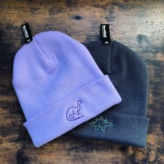 Winter Beanie Aesthetic, Casual Cotton Beanie With Embroidered Logo, Adjustable Basic Beanie Cap, Trendy Beanie With Embroidered Logo, Cute Purple Beanie Hat, Casual Beanie With Embroidered Logo, Basic Cotton Beanie Hat, One-size Cotton Hat For Streetwear, One Size Cotton Hat For Streetwear