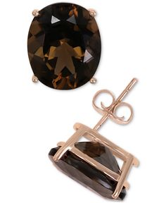 in stock Macy's Oval Earrings For Formal Occasions, Macy's Oval Jewelry With Prong Setting, Macy's Fine Jewelry Oval Shape, Luxury Oval Jewelry From Macy's, Macy's Luxury Oval Jewelry, Oval Stud Earrings, Pet Gift, Fine Jewellery Earrings, Smoky Quartz