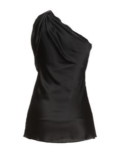 satin, draped detailing, basic solid color, deep neckline, one-shoulder, no pockets , Color: Black , Size: 6 One-shoulder Silk Top For Formal Occasions, Formal Silk One-shoulder Top, Asymmetrical Satin Top For Night Out, One Shoulder Silk Top For Formal Occasions, Evening Draped Satin Top, Draped Satin Top For Evening, Satin Top With Asymmetrical Neckline For Night Out, Satin Tops With Asymmetrical Neckline For Night Out, Silk One Shoulder Top For Evening