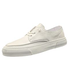 Gender: Men Type: Sneakers Main Materials: Cowhide Insole: Pigskin Sole: Rubber Type of Closure: Slip-on Style: Daily, Casual, Fashion Season: Spring, Summer, Autumn Heel Height: Low (1-3 cm) White Leather Lace-up Shoes With Textured Sole, Casual White Lace-up Shoes With Leather Sole, Casual White High-top Leather Shoes, White Lace-up Leather Shoes With Stitched Sole, White Leather Shoes With Textured Sole And Lace-up, Casual White Leather Shoes With Contrast Sole, White Lace-up Leather Shoes With Textured Sole, Casual White Lace-up Shoes With Stitched Sole, White Leather Low-top Shoes With Stitched Sole