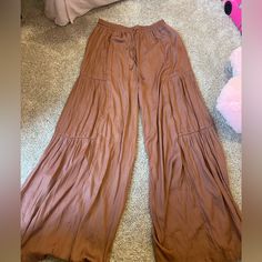 Vici Cider Colored Pants. Never Worn, Perfect Condition, Again I Couldn’t Pull Them Off So I’m Letting Them Go Sadly Brown High Waist Bohemian Pants, Brown Full Length Wide Leg Loungewear Pants, Brown Full Length Wide Leg Pants For Loungewear, Brown Full-length Pants For Summer, Brown Full-length Summer Pants, Bohemian High Waist Brown Pants, Brown Full Length Summer Pants, Brown Relaxed Fit Bottoms For Vacation, Relaxed Fit Brown Bottoms For Vacation