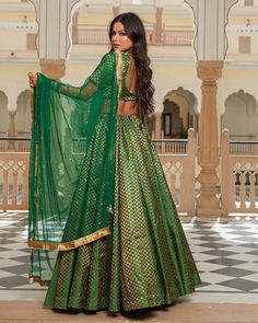 Beautiful Leafy Green Lehenga Set - www.riafashions.com Eid Anarkali Choli With Zari Work, Semi-stitched Anarkali Choli With Cutdana, Anarkali Choli With Sheer Dupatta In Chanderi, Designer Anarkali Choli With Sheer Dupatta, Anarkali Chanderi Choli For Diwali, Diwali Anarkali Choli In Chanderi, Anarkali Floor-length Choli With Cutdana, Anarkali Chanderi Choli For Festive Occasions, Anarkali Choli With Cutdana For Festive Occasions