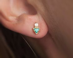 Product info: 14k solid gold 3mm turquoise trillions genuine 2mm diamonds Earrings measure - 8 x 4mm
SEY4STS009 Diamond Earrings Wedding, Diamonds Earrings, Flawless Diamond, Turquoise Stud Earrings, Earrings Everyday, Yellow Gold Earrings, Earrings Turquoise, Solid Gold Earrings, Earrings Dainty