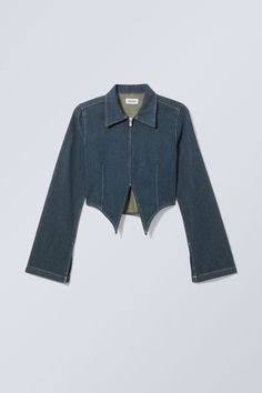 Denim 2024, Denim Sleeves, Swedish Street Style, Blue Denim Shirt, Zip Shirt, Jean Jacket Women, Shirt Detail, Denim Blouse