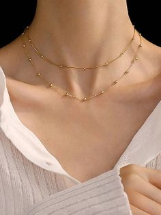 Gold  Collar  925 Sterling Silver   Embellished   Fine Jewelry Pen Skills, Jewellery Aesthetic, Real Gold Necklace, Neck Pieces Jewelry, Modern Gold Jewelry, Princess Jewelry, Gold Chain Design