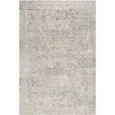 an area rug with grey and white colors