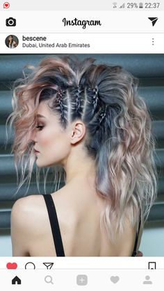 Pretty cool 😎 Hairstyles Boy, Concert Hair, Hairstyles Bob, Viking Hair, Hairstyles Braided, Updo Hairstyles, Penteado Cabelo Curto, Side Braid