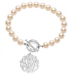 Personalized Monogram Initials order any by KetiSorelyDesigns, $69.00 Personalized Adjustable Classic Pearl Bracelet, Classic Adjustable Personalized Pearl Bracelet, Adjustable White Monogram Jewelry, Classic Personalized Adjustable Pearl Bracelet, Elegant Adjustable Initials Charm Bracelet, Classic Bracelets With Initials, Classic Personalized White Pearl Bracelet, Classic Personalized Charm Bracelet, Elegant Hypoallergenic Charm Bracelet For Personalized Gift