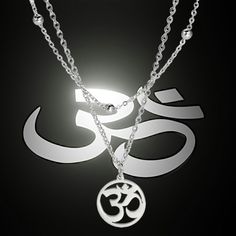 Om or Aum is a sacred sound and a spiritual symbol in Indian religions. It signifies the essence of the ultimate reality, consciousness, or Atman. More broadly, it is known as a syllable, which is chanted either independently or before a spiritual recitation in Hinduism, Buddhism, and Jainism. This beautiful double-chain layered om necklace is made of solid hypoallergenic 316L surgical stainless steel. The aum wrap necklace has a high polish finish. The first cable chain approximately measures 1 Om Necklace, Spiritual Symbols, Wrap Necklace, Wrap Necklaces, Double Chain, Cable Chain, Buddhism, Consciousness, Jewelry Design