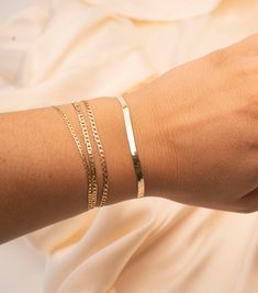 Our 14k Solid Gold Curb Link Bracelet is an heirloom to be passed down for generations. Wear one on its own for a simple look or mix and match with your other gold bracelets. 14k Solid Gold 2.8mm Thickness Available in lengths 6.5", 7", and 7.5" Simple Look, Gold Bracelets, 7 And 7, Just The Way, Mix And Match, Link Bracelets, Solid Gold, Gold Bracelet, Bracelet