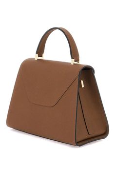 VALEXTRA Iside Medium Top Handle Bag - Brown | Editorialist Designer Brown Flap Bag With Top Handle, Designer Brown Top Handle Flap Bag, Modern Brown Box Bag With Handles, High-end Brown Box Bag With Top Carry Handle, Modern Brown Flap Bag With Detachable Handle, Luxury Brown Satchel With Round Handle, Brown Saffiano Leather Satchel With Top Handle, Brown Saffiano Leather Top Handle Satchel, High-end Brown Box Bag With Leather Handles