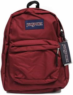 JANSPORT Super Break 15" Shoulder Drop 100% Polyester Classic Backpack VIKING RED SUPERBREAK ONE DETAILS – Simple & convenient bookbag with spacious storage in the main compartment, our signature front utility pocket with built-in organizer, & a side water bottle pocket FROM WORK TO PLAY - The SuperBreak One daypack goes from school to fun as quickly as you do with the comfortable all-day carrying designed straight-cut padded shoulder straps, padded back panel & a web haul handle RELIABLE BACKPA Red Jansport Backpack, Mochila Jansport, Jansport Superbreak Backpack, Stylish School Bags, Aesthetic Backpack, Red Backpack, Boys Backpacks, Back Bag, Classic Backpack