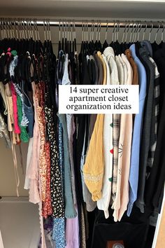 apartment closet organization ideas Mirror In Small Closet, Small Apt Closet Ideas, Small Closet Organization Ideas Rental, Small Apartment Closet Storage, Small Apartment Clothing Storage Ideas, Small Bedroom Ideas For Couples Apartment Storage Closet Space, Rental Closet Ideas, Decorating Closet Ideas