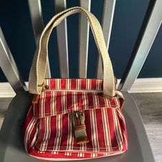 Nwt Gal Bag - Red And White Stripe With Tan Accents - Lots Of Pockets And Adjustable Strap Approximate Size - 10" W X 9" H - Shoulder Strap Adjustable Drop 12" To 20.5"" Multiple Compartments Including Front And Back Could Be Used As A Cross-Body Bag Red Casual Cotton Shoulder Bag, Casual Red Cotton Shoulder Bag, Casual Red Rectangular Satchel, Casual Red Satchel, Red Canvas Satchel Shoulder Bag, Red Cotton Shoulder Bag With Adjustable Strap, Red Canvas Shoulder Satchel, Everyday Red Canvas Satchel, Casual Red Satchel With Adjustable Strap