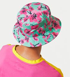 Let your love for Summer bloom with our AriZona Blossom Bucket Hat. Perfect for protecting you on a hot Summer day at the beach or keeping cool on the streets all while having your style completely intact! Cherry Blossom bucket hat Short brim One size fits most 100% Polyester Cheap Summer Bucket Sun Hat, Affordable Bohemian Bucket Hat For Festivals, Cheap Yellow Bucket Hat For Spring, Casual Flat Brim Bucket Hat For Summer, Fun Spring Hats With Uv Protection, Casual Flat Brim Bucket Hat For Beach Season, Playful Beach Bucket Hat For Spring, Playful Spring Beach Bucket Hat, Casual Brimmed Bucket Hat For Beach Season