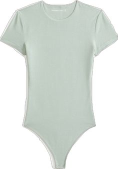 Basic Short Sleeve Crew Neck Bodysuit, Summer Crew Neck Short Sleeve Bodysuit, Basic Short Sleeve Stretch Bodysuit With Crew Neck, Basic Stretch Short Sleeve Bodysuit With Crew Neck, Casual High Stretch Crew Neck Bodysuit, Casual High Stretch Crew Neck Short Sleeve Bodysuit, Casual Second-skin Bodysuit With Scoop Neck, Trendy Solid Color Short Sleeve Bodysuit, Cotton Short Sleeve Bodysuit