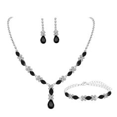 PRICES MAY VARY. Material: crystal,cubic zirconia,alloy Necklace Length from 19.6inches-23.5inches(50cm-60cm); Earrings Length1.18inches(3cm) 6 color for choice (package-earrings necklace jewelry set) Suitable for Halloween costume,bridal wedding, bridesmaid,engagement, graduation, party, prom, daily wear and any event to be beautiful goddess. Searching for brilliant jewelry Necklaces For Wedding Dress Neckline, Package Earrings, Bride Jewelry Set, Women Costume, Beautiful Goddess, Prom Jewelry, Bridesmaid Wedding, Wedding Bridesmaid, Black Necklace