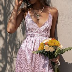 Sexy Leopard V-neck Backless Lace Up Party Dress Women Summer Spaghetti Strap Holiday Sundresses Beach Pink Long Vestido Summer Spaghetti, Party Dress Women, Formal Bridesmaids Dresses, Beach Pink, Split Hem Dress, Deep V Dress, Up Party, Split Dress, Leopard Dress