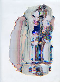 an abstract image of a woman with white hair