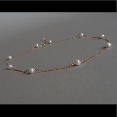 This Minimalist Necklace Was Set Up With Gold Filled Chain And Cultured Pearls. Available Also In Sterling Silver Finish. The Necklace Is Available In Three Lengths, Each With An Adjustable Extension Chain Of 1” Inch. Delicate And Lovely, It Adds A Discrete Feminine Note To An Office Outfit. The Necklace Can Be Made Also With Other Gemstones Of Your Choice - Please Convo Me For A Customized Order. Materials: ~ Cultured Pearls ~ Sterling Silver / Gold Filled Findings Pearls Are A Symbol Of Purity White Classic Necklace With Delicate Chain, Classic White Necklace With Delicate Chain, Everyday White Gold Pearl Necklace, Classic Wedding Necklace With Chain, Formal White Chain Necklace With Adjustable Chain, White Classic Clavicle Chain Necklace, Classic Pearl White Jewelry With Clavicle Chain, Classic White Necklace With Adjustable Chain, White Chain Jewelry For Formal Occasions