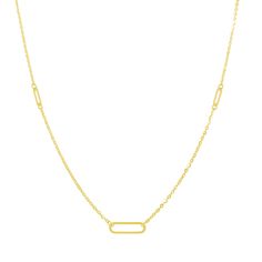 Graduated Paper Clip Station Necklace - Lindsey Leigh Jewelry Elegant Everyday Charm Necklaces With Paperclip Chain, Elegant Oval Link Charm Necklace For Everyday, Formal Gold Plated Necklace With Paperclip Chain, Formal Gold-plated Necklace With Paperclip Chain, Modern Gold Necklace With Paperclip Chain, Everyday Fine Jewelry Paperclip Chain Necklace, Oval Link Cable Chain Necklace For Layering, Classic Charm Necklaces With Cable Chain For Formal Occasions, Elegant Paperclip Charm Necklaces For Everyday