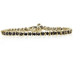 This absolutely stunning 2 ct. t.w. genuine black diamond bracelet in sterling silver is the perfect finishing touch for a romantic evening look. Turn heads as you saunter down the street while the jaw-dropping, genuine black diamonds bring out a dazzling shine, adding just the right amount of bling. This lovely bracelet will sparkle endlessly in the moonlight, showcasing each gorgeous diamond. Be ready to add undeniable glamour to your evening look with this basic yet brilliant wrist piece.Black diamonds are denser and weigh more than white diamonds. Therefore, black diamonds may appear substantially smaller than white diamonds of the same carat size. Size: One Size.  Color: Gold.  Gender: female.  Age Group: adult. Classic Tennis Bracelet With Black Diamonds, Classic Round Black Diamond Bracelet, Classic White Gold Diamond Bracelet With Black Diamonds, Classic White Gold Bracelets With Black Diamonds, Classic Tennis Bracelet With Black Diamonds For Formal Occasions, Formal Tennis Bracelet With Black Diamonds, Classic Black Diamond Bracelet For Anniversary, Classic Black Diamond Bracelet For Formal Occasions, Luxury Black Diamond Bracelet With Round Shape