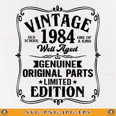 an old school poster with the words vintage, new age and original parts limited edition