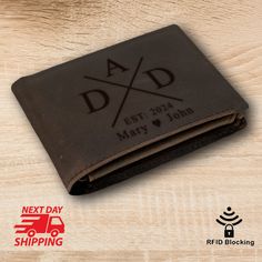 Custom Dad and Child Names Wallet, Father Day Gift for Him, Grandad Wallet, Groomsmen Wallet, Custom Wallet, Husband Boyfriend Gift for Men, Leather Wallet, Custom Engraved Wallet, Engraved Wallet, Dad Wallet, Papa Wallet Surprise your loved ones with this personalized leather wallet, a perfect Father's Day gift for him. Ideal for grandad, husband, boyfriend, or dad, this custom engraved wallet is a thoughtful anniversary or birthday gift that will be cherished for years to come. Looking for a s Father's Day Gift Wallets With Coin Pocket, Father's Day Wallets With Coin Pocket, Father's Day Gift Wallet With Coin Pocket, Father's Day Rectangular Wallets With Card Slots, Father's Day Bifold Wallet, Personalized Bifold Wallet For Daily Use, Father's Day Rfid Blocking Wallet, Rfid Blocking Wallets For Father's Day, Brown Wallet For Father's Day