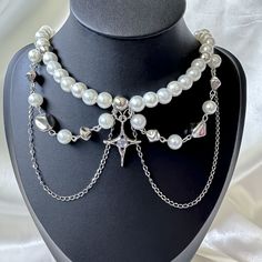 Multiple Pearl Necklace,silver Twinkle Star Pearl Necklace,y2k Fashion Trendy Pearls Choker, Bridesmaid Gift, Wedding Necklace - Etsy China Collar Aesthetic, Pearl Necklace Silver, Pearls Choker, Star Pearl, Necklace Y2k, Fairy Jewelry, Silver Pearl Necklace, Ankle Chain, Twinkle Star