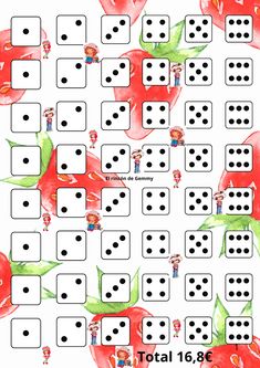 an image of a game with dices and apples on the backgroung