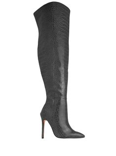 Sexy statement animal skin-print boots which features a knee-high shaft with stiletto heels to help flatter any outfits. These work with everything from skinny jeans to midi dresses. Featuring a side zipped-closure for easy slip-on. Vegan leather upper with man made sole Side zipper closure Heel measures approx. 4.25" H Imported Fall Heeled Boots For Night Out With 4-inch Heel, Chic 4-inch Heels For Night Out, Formal Fall Heeled Boots With 4-inch Heel, Elegant 4-inch Heel Boots For Work, Sleek Heeled Boots With 4-inch Heel For Formal Occasions, Glamorous 4-inch Synthetic Heels, Fitted High Heel Faux Leather Boots, Fitted High Heel Boots In Faux Leather, Heeled Boots With 4-inch Heel For Work