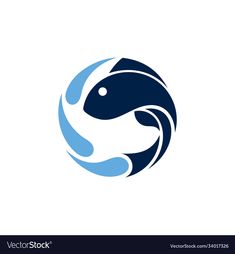 a fish in the water logo design