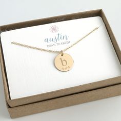 You'll want to wear this personalized necklace everyday. This initial necklace is personalized with an initial and a date. Choose your children, grandchildren or anyone special to you and remember them when you wear it. Choose a birth date or any special occasion date. - .5 inch disc - choice of 14k gold fill or sterling silver - choose 1 - 4 discs per necklace (contact me if you need more) A perfect gift for mom, your necklace will arrive in a complimentary gift box. Please visit my home page t Engraved Initial Necklace For Mother's Day Anniversary, Engraved Initial Necklace For Anniversary On Mother's Day, Round Pendant Necklace With Name For Anniversary, Adjustable Initial Pendant Name Necklace For Anniversary, Initial Round Pendant Necklace For Anniversary And Mother's Day, Initial Round Pendant Necklace For Mother's Day Anniversary, Customizable Initial Pendant Necklace For Anniversary, Initial Round Pendant Necklace For Anniversary On Mother's Day, Engraved Initial Pendant Birthstone Necklace For Anniversary