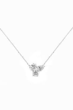 4.12 Cut Tennis Three Stone Diamond Necklace | eBay Luxury Heart Pendant Necklace For Formal Occasions, White Gold Necklace With Large Pendant For Anniversary, Luxury Large Pendant Necklace For Anniversary, Fine Jewelry Pendant Necklace For Formal Occasions, Luxury Wedding Necklaces With Polished Finish, Luxury Diamond Necklace With Large Pendant, Luxury White Gold Jewelry With Large Pendant, Luxury Wedding Necklace With Polished Finish, Refined Silver Necklace With Polished Finish