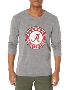 PRICES MAY VARY. Blue84 fan favorite Alabama Crimson Tide men's long sleeve tri-blend tee This Alabama men's t-shirt has a distressed icon graphic perfect for any Crimson Tide fan that loves to show their team pride Each Alabama Crimson Tide tshirt is made from a soft tri-blend with rib-knit cuffs This vintage long sleeve tee is a perfect addition to any Bama fans wardrobe All Blue 84 products are officially licensed by the universities and produced using ethical sourcing and manufacturing pract Collegiate Long Sleeve T-shirt With Screen Print, Athletic Heather Long Sleeve T-shirt With Letter Print, Athletic Heather Long Sleeve Top For Fans, Fan Gear Long Sleeve Team Logo T-shirt, Fan Gear Long Sleeve T-shirt With Team Logo, Collegiate Long Sleeve T-shirt For Fans, Fan Apparel Long Sleeve T-shirt For Fan Gear, Fan Gear Long Sleeve T-shirt, Collegiate Long Sleeve T-shirt With Team Logo