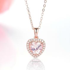 Beautiful Heart-Shaped Morganite Pendant Necklace ►Base Metal: Sterling Silver (925) ►Plating: 14K Rose Gold ►Accented with simulated diamonds (CZ) Center Stone: Morganite Shape: Heart Gemstone creation: Lab-Created Measurements: 9.0 mm Carat Weight: 1.8 ct. (approx.) Hardness: 8 (Mohs scale) ►Matching earrings can be purchased at: https://www.etsy.com/listing/628901014/14k-rose-gold-natural-pink-morganite?ref=listings_manager_grid ►Please be aware that plated jewelry can wear off over time, if Morganite Necklace, Morganite Jewelry, Morganite Pendant, Popular Engagement Rings, Heart Shaped Jewelry, Pink Morganite, Rose Gold Pink, Heart Gemstone, Vermeil Jewelry