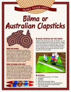 a poster with instructions on how to make an australian clampsticks for kids