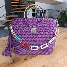 Hello All :) Are you looking for an elegant and long-lasting bag that is also eco-friendly? I have the perfect solution for you! My handmade bags, crafted from exceptional polyester cord, meet the highest quality standards. Why Choose My Bag? 💪 Durability and Strength - my bags are made from a unique polyester cord that is not only durable but also waterproof. You don't have to worry about damages or moisture. 🔄 Ease of Use - my bags don't pill in use or when washed, meaning they will look brand new for many years. 🌱 Safety - The polyester cord I use has Oeko-Tex certifications, indicating its safety for health and the environment. It's also hypoallergenic. 🌟  Unique Design - my bags feature classic gold-tone fittings, giving them an elegant appearance. Inside, you'll find a cotton lin Purple Handheld Shoulder Bag With Top Carry Handle, Purple Top Handle Shoulder Bag For Daily Use, Handmade Purple Shoulder Bag For Daily Use, Purple Rectangular Bag With Top Carry Handle, Purple Shoulder Bag With Braided Handles For Shopping, Purple Shoulder Bag With Braided Handles, Purple Handheld Shoulder Bag For Everyday Use, Everyday Handheld Purple Shoulder Bag, Everyday Handheld Purple Bag