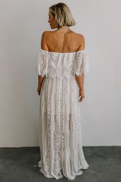 Lace Dress White, White Lace Maxi Dress, White Lace Maxi, Shower Outfits, Baltic Born, Army Wife, Off Shoulder Fashion, Wife Life, Shabby Chic Wedding