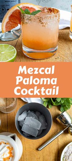 mexican paloma cocktail with oranges and limes