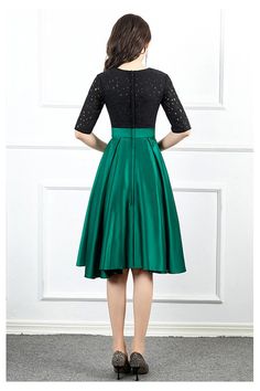 10% off now! Shop green with black knee length party dress with sleeves online. Sheprom offers formal, party, casual & more style dresses to fit your special occasions. Party Dress With Sleeves, Dresses Dinner, Party Dresses With Sleeves, Dress With Sleeves, Black Knees, Formal Party, Style Dresses, Your Special, Homecoming Dresses