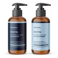 Aquableu Biotin Shampoo and Conditioner set will give each strand of hair a beautiful boost of B-complex vitamins from root to tip, leaving your hair feeling thicker, fuller, and looking oh so shiny. Made from 100% all-natural ingredients, our shampoo and conditioner are gentle enough to use on all hair types to protect, strengthen, and encourage healthy hair growth. Biotin is known to help thicken and texturize any hair type with just one use. Our powerful formula helps volumize even the skinni Biotin And Collagen Shampoo, Growing Healthy Hair, Natural Hair Routine, Thicker Fuller Hair, Biotin Shampoo, Shampoo And Conditioner Set, Vitamins For Hair Growth, Promote Healthy Hair Growth, Volumizing Shampoo